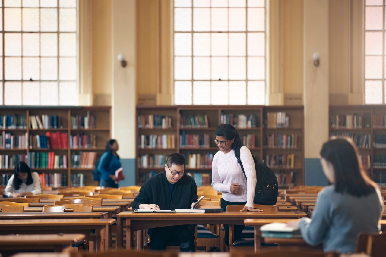International students studying