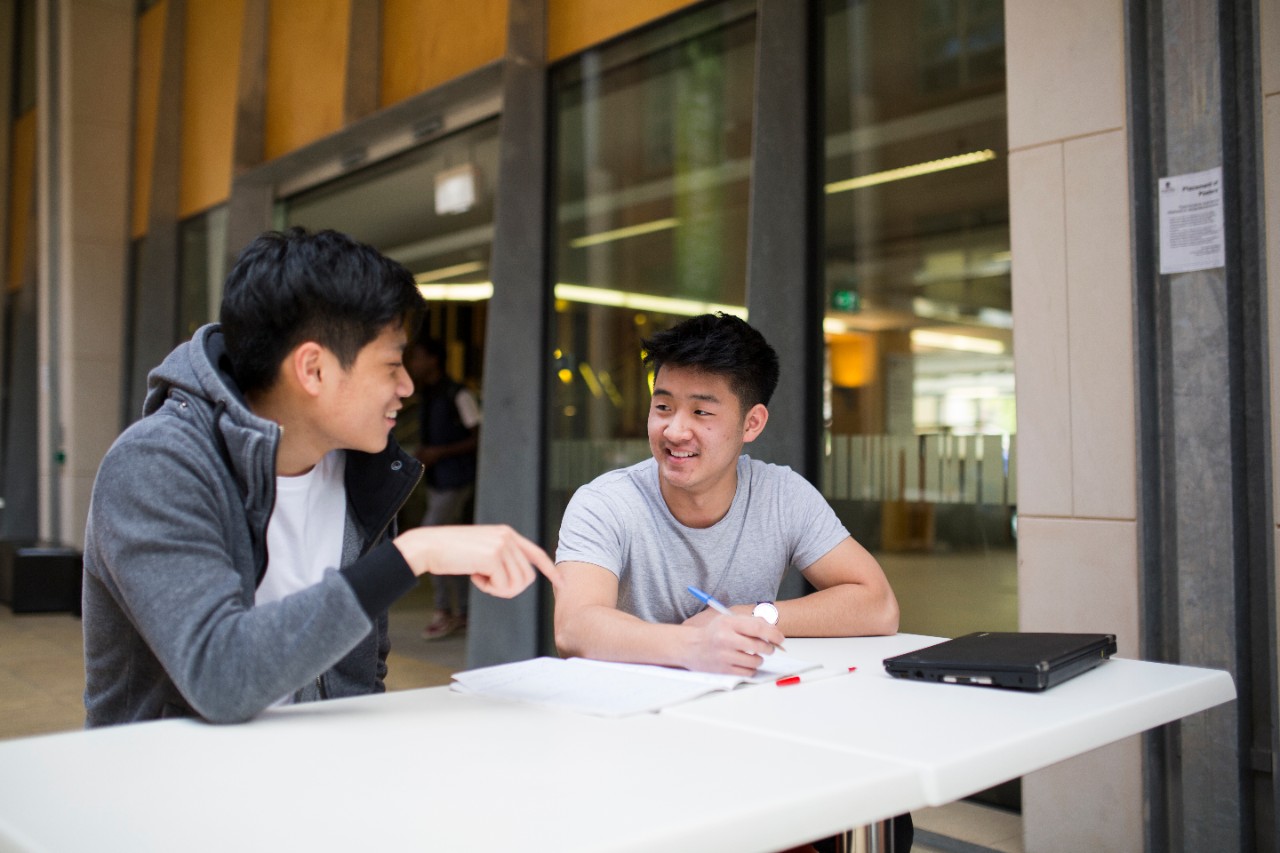 Students studying