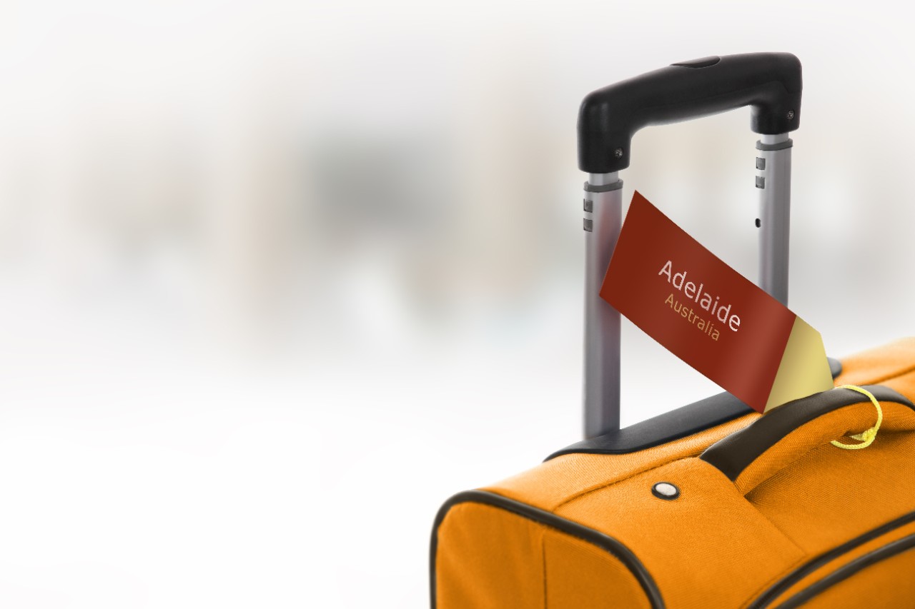 Adelaide, Australia. Orange suitcase with label at airport.

Adelaide; Australia; travel; suitcase; tourism; holiday; destination; voyage; vacation; journey; visit; tour; bag; departure; arrival; traveling; passage; passenger; trip; luggage; baggage; shipping; city; state; note; airport; flight; closeup; elegant; handbag; modern; object; lifestyle; text; attach; information; contrast; ticket; copyspace; bright; light; angle; tag; handle; orange; red
Inside, interior
Tourism
Adelaide
RESTRICTED STOCK IMAGE